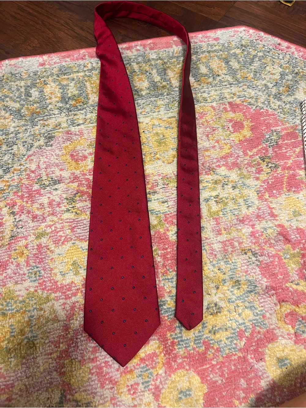 Mens Red Micro-Dot Silk Tie - Classic Formal Accessory